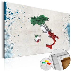 Artgeist Italy - Kort Over Italien Trykt På Kork - Flere Størrelser 120X80 -> Bredt udvalg af produkter