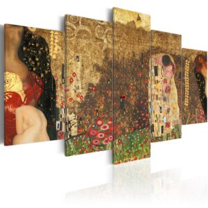 ARTGEIST Klimt's muses - Abstrakt billede i religiøs stilart trykt på lærred - Flere størrelser 200x100