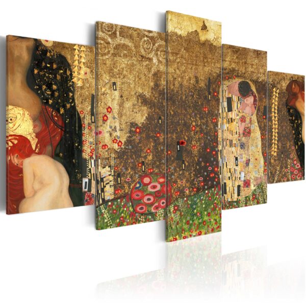 ARTGEIST Klimt's muses - Abstrakt billede i religiøs stilart trykt på lærred - Flere størrelser 100x50