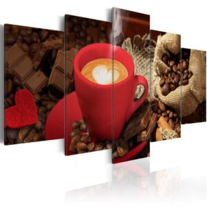 ARTGEIST Love espresso - Billede af espresso med hjerte i skummet trykt på lærred - Flere størrelser 200x100