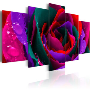 ARTGEIST Multicoloured rose - Farverig rose trykt på lærred - Flere størrelser 200x100