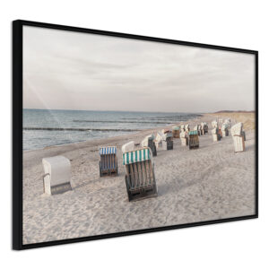 ARTGEIST Plakat med ramme - Baltic Beach Chairs Guld 90x60