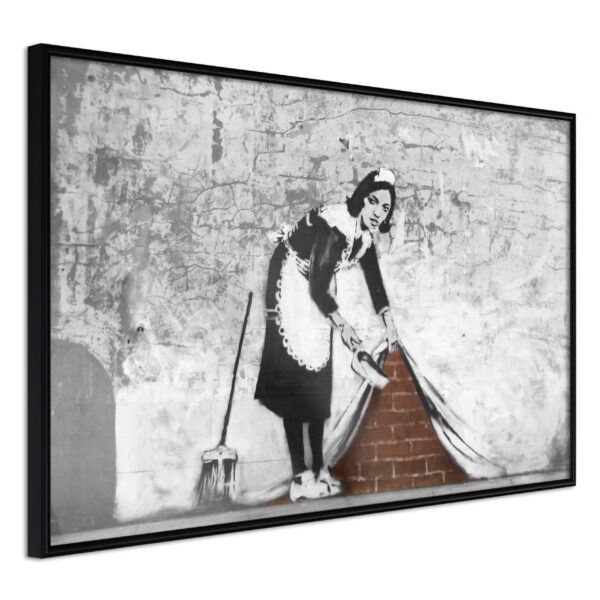 ARTGEIST Plakat med ramme - Banksy: Sweep it Under the Carpet Sort 45x30