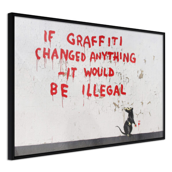 ARTGEIST Plakat med ramme - Banksy: If Graffiti Changed Anything Sort med passepartout 30x20