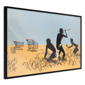 ARTGEIST Plakat med ramme - Banksy: Trolley Hunters Sort 45x30