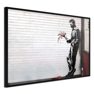 ARTGEIST Plakat med ramme - Banksy: Waiting in Vain Sort med passepartout 30x20