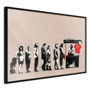 ARTGEIST Plakat med ramme - Banksy: Festival Sort med passepartout 30x20