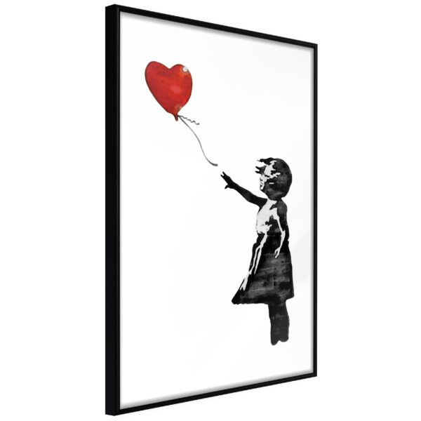 ARTGEIST Plakat med ramme - Banksy: Girl with Balloon II Sort med passepartout 20x30