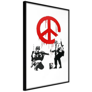 Artgeist Plakat Med Ramme - Banksy: Cnd Soldiers I Guld 30X45 -> Fair priser