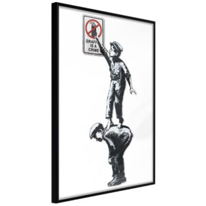 ARTGEIST Plakat med ramme - Banksy: Graffiti Is a Crime Guld 20x30