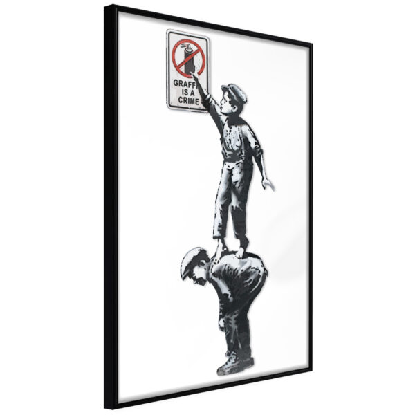 ARTGEIST Plakat med ramme - Banksy: Graffiti Is a Crime Guld 20x30