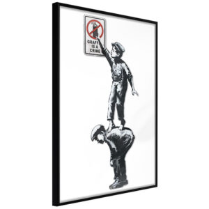 ARTGEIST Plakat med ramme - Banksy: Graffiti Is a Crime Guld 30x45