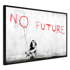 Artgeist Plakat Med Ramme - Banksy: No Future Guld 30X20 -> På lager og klar til forsendelse