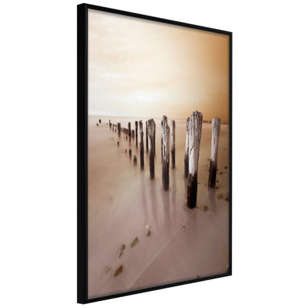 ARTGEIST Plakat med ramme - Breakwater in Sepia Sort med passepartout 20x30