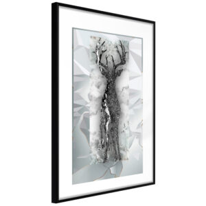 ARTGEIST Plakat med ramme - Crystal Deer Sort med passepartout 20x30