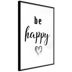 ARTGEIST Plakat med ramme - Don't Worry Sort med passepartout 20x30