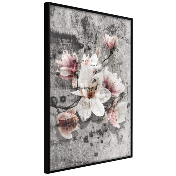 Artgeist Plakat Med Ramme - Flowers On Concrete Guld 30X45 -> Eksklusive tilbud