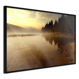 Artgeist Plakat Med Ramme - Fog Over The Water Guld 30X20 -> Overkommelige priser