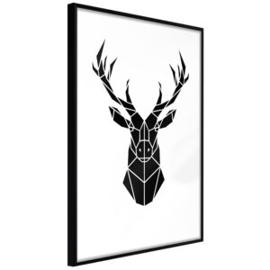 Artgeist Plakat Med Ramme - Geometric Stag Guld Med Passepartout 30X45 -> På lager og klar til forsendelse