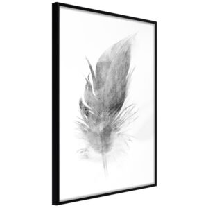 Artgeist Plakat Med Ramme - Lost Feather (Grey) Guld 20X30 -> God service