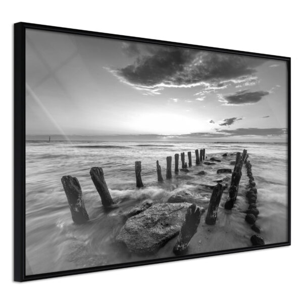 ARTGEIST Plakat med ramme - Old Breakwater Sort med passepartout 30x20