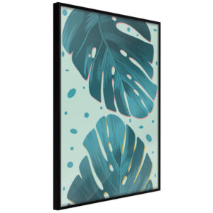 Artgeist Plakat Med Ramme - Pastel Monstera Leaves Guld 20X30 -> Fair priser