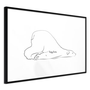 ARTGEIST Plakat med ramme - Resting Polar Bear Sort med passepartout 30x20