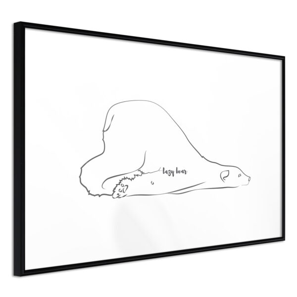 ARTGEIST Plakat med ramme - Resting Polar Bear Sort med passepartout 30x20