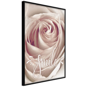 Artgeist Plakat Med Ramme - Rose With A Message Guld 20X30 -> Særlige tilbud til rådighed