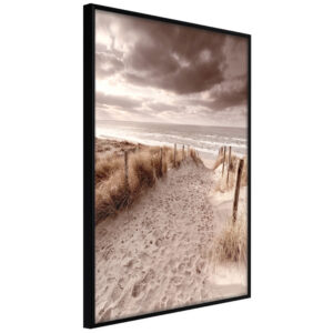 ARTGEIST Plakat med ramme - Sandy Path  Sort med passepartout 20x30