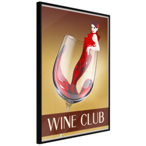 ARTGEIST Plakat med ramme - Woman is Like a Wine Sort med passepartout 20x30