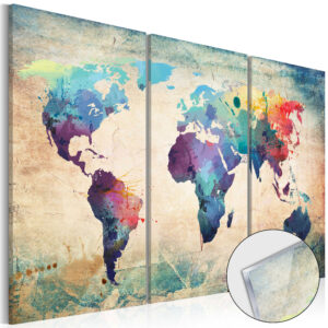 Artgeist Rainbow Map Billede - Multifarvet Print På Akrylglas (120X80) -> Spar tid og penge