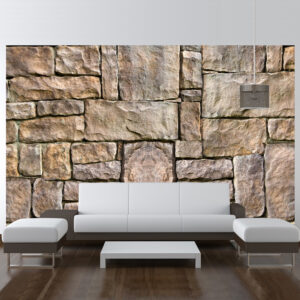 ARTGEIST Rustik fototapet med motiv af stenmur med store mursten (flere størrelser) 100x70