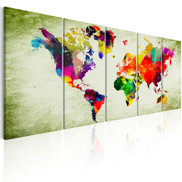 ARTGEIST verdenskort - Colourful Continents - Flere størrelser 200x80