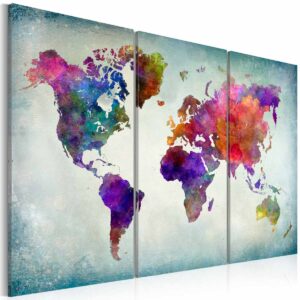 Artgeist Verdenskort I Farver Billede - Multifarvet Print