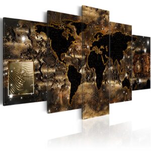 ARTGEIST verdenskort trykt på lærred - World of bronze
