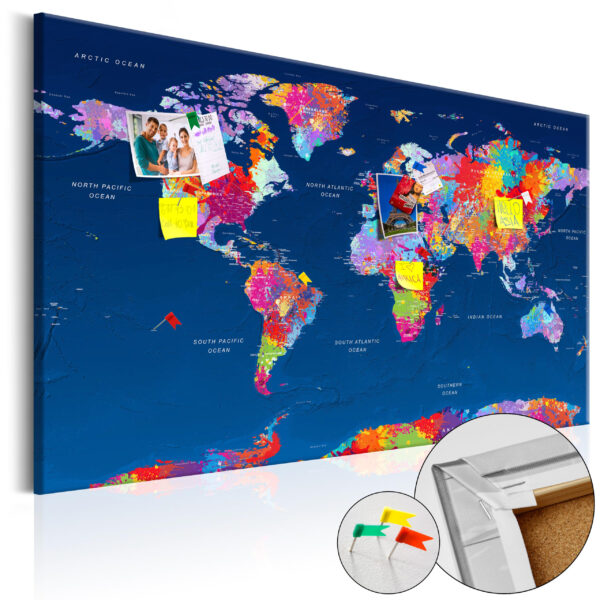 Artgeist World Map: Artistic Fantasy - Kunstnerisk Verdenskort Trykt På Kork. Flere Størrelser 120X80 -> Stor værdi for pengene