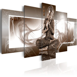 ARTGEIST - Zen billede af mediterende Buddha i bronze trykt på lærred - Flere størrelser 100x50