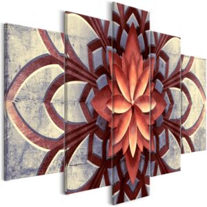 ARTGEIST - Zen billede med motiv af blomst i kobber nuancer