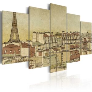 ARTGESIT Parisian past centuries - Vintage billede af Paris trykt på lærred - Flere størrelser 200x100
