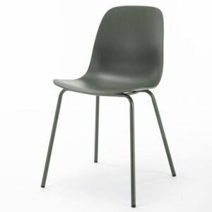 Aurora spisebordsstol - olivengrøn polypropylen og olivengrøn metal