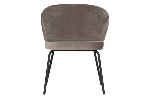 Bepurehome Admit Spisebordsstol - Khaki Fløjl Polyester Og Sort Metal -> Hurtig levering