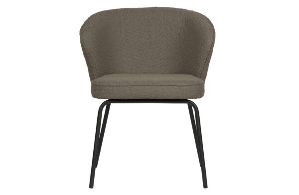 Bepurehome Admit Spisebordsstol - Nougatfarvet Bouclé Polyester Og Sort Metal -> Stort udvalg