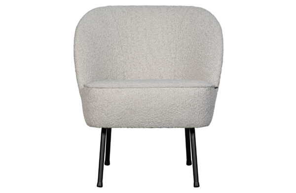 Bepurehome Vogue Lænestol - Natur Bouclé Polyester Stof Og Sort Metal -> Eksklusive tilbud