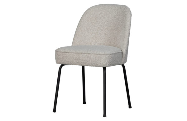 Bepurehome Vogue Spisebordsstol - Natur Bouclé Polyester Stof Og Sort Metal -> Bestil online