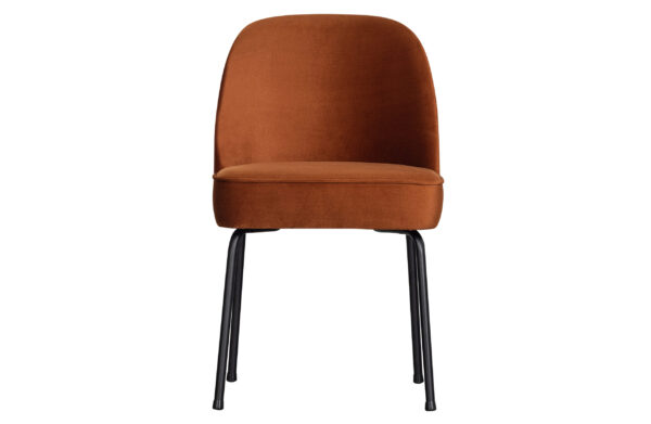 Bepurehome Vogue Spisebordsstol - Rust Fløjl Polyester Og Sort Metal -> Garanteret bedste pris