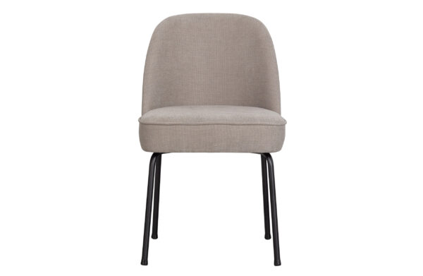 Bepurehome Vogue Spisebordsstol - Sand Polyester/Viskose Stof Og Sort Metal -> På lager nu