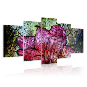 Billede - Flowery stained glass 100x50