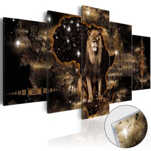 Billede på akrylglas - Golden Lion [Glass] 200x100