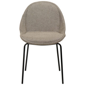 DAN-FORM Arch spisebordsstol - brun bouclé stof og sort stål